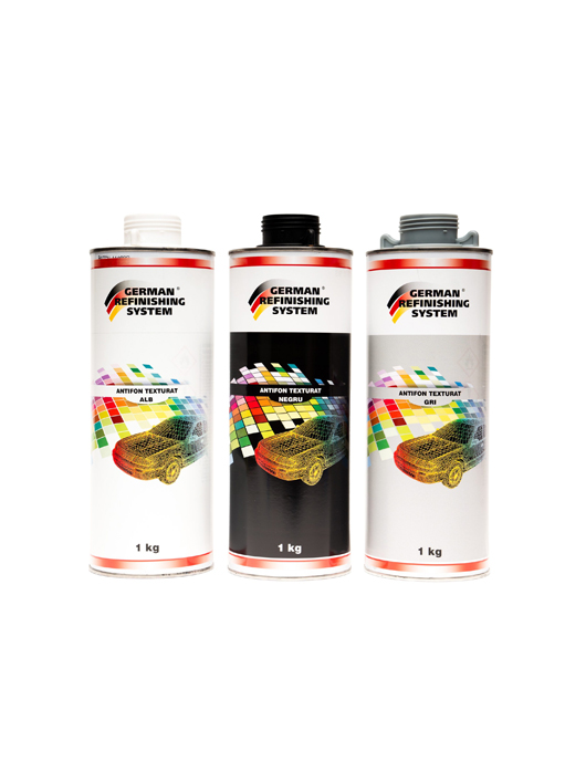 German Refinishing System ANTIFON TEXTURAT SUPRAVOPSIBIL NEGRU / GRI cutie 1l