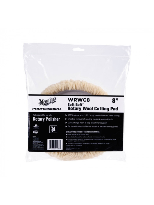 Meguiar’s Soft Buff Rotary Wool Cutting Pad 8", disc polish cu blană 20,32cm